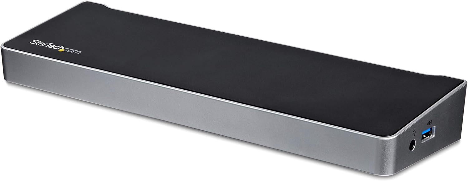StarTech.com Triple Monitor USB 3.0 Docking Station, 2x 4K DisplayPort & HDMI, USB Type A Universal Laptop Dock, Windows/Mac