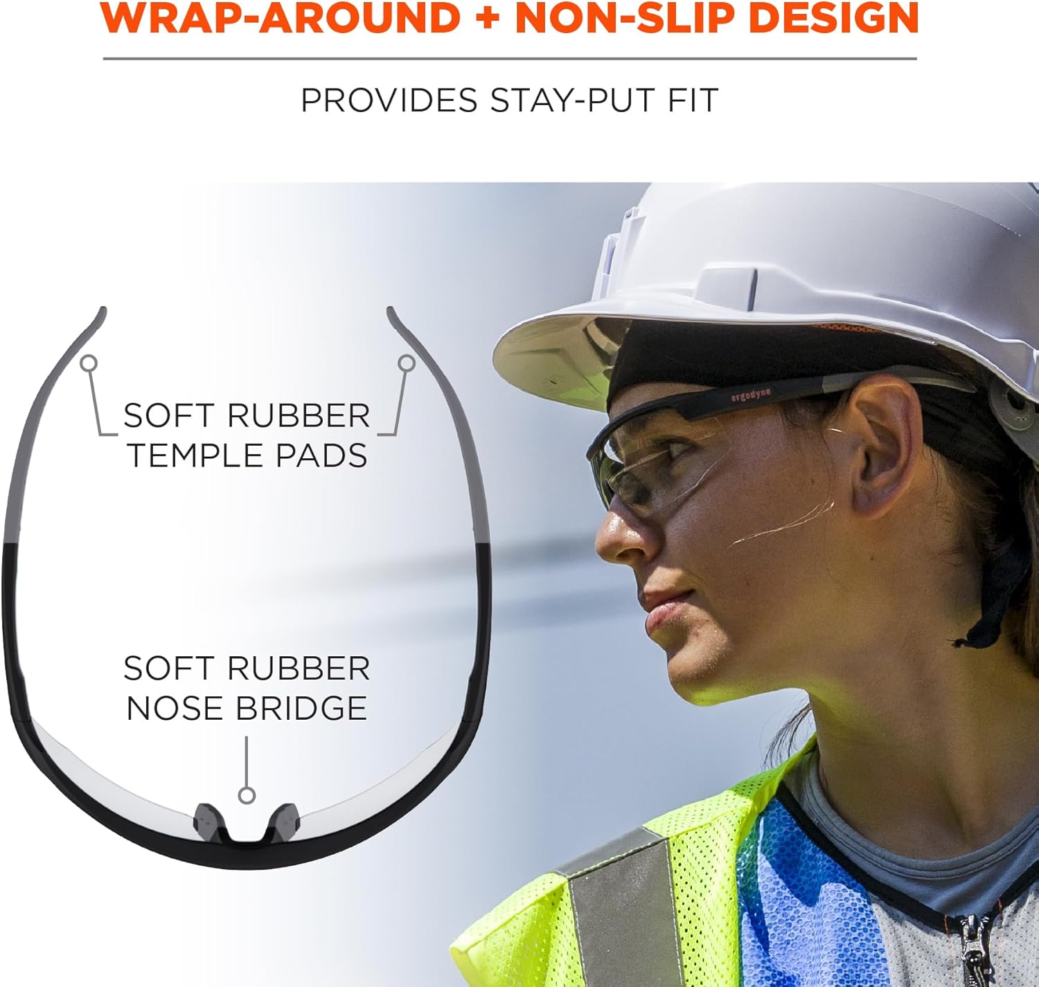 Ergodyne Skullerz SKOLL Anti-Fog Safety Glasses, Matte Black Frame