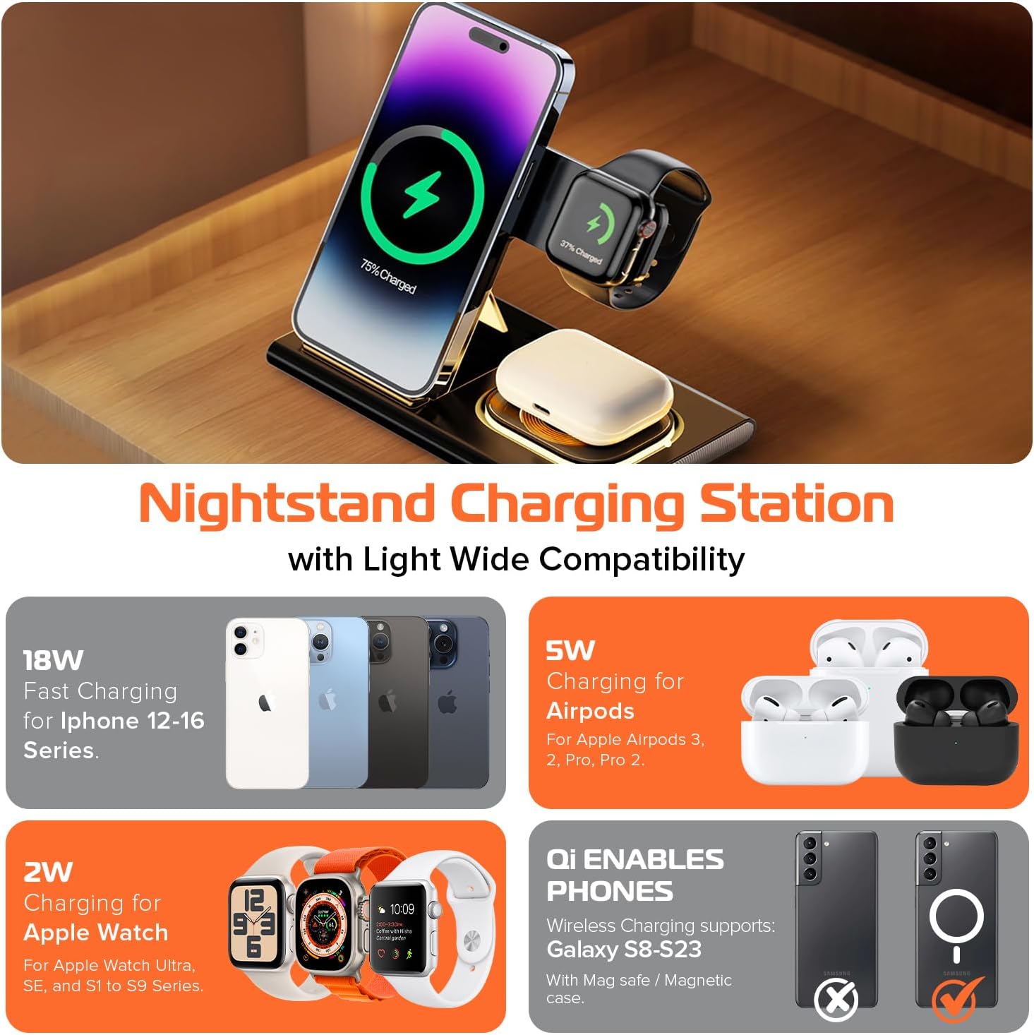SPRACHT Flex Charge 3 3-in-1 Wireless Charging Station