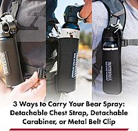 SABRE Frontiersman Bear Spray Holster, Nylon 3-in-1 Chest/Belt/Waist, Fits 7.9 & 9.2 oz