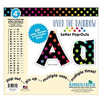 Barker Creek Letter Pop-Outs, 4" Over The Rainbow, Multicolor Designer Letters for Bulletin Boards, Breakrooms, Reception Areas, Signs, Displays, and More! 4", 255 Characters per Set (1712)
