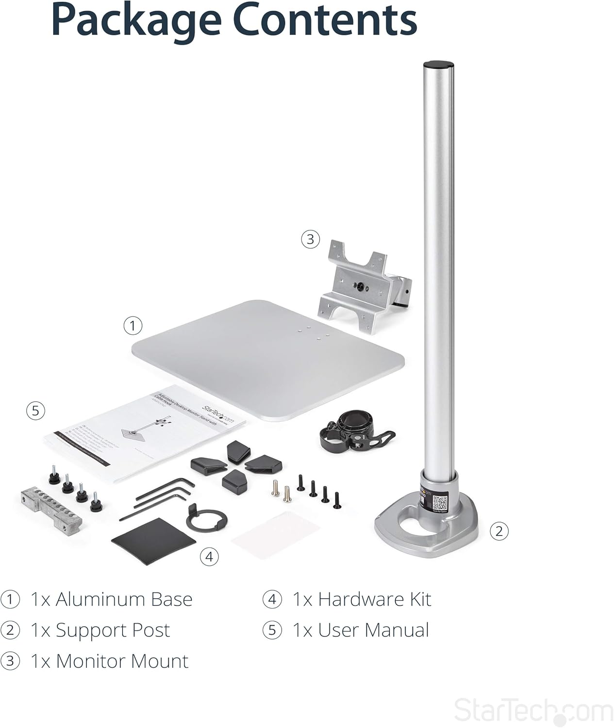 StarTech.com Single Monitor Stand - Adjustable - Supports Monitors 12'' to 34" (30.9lb/14kg) - Premium