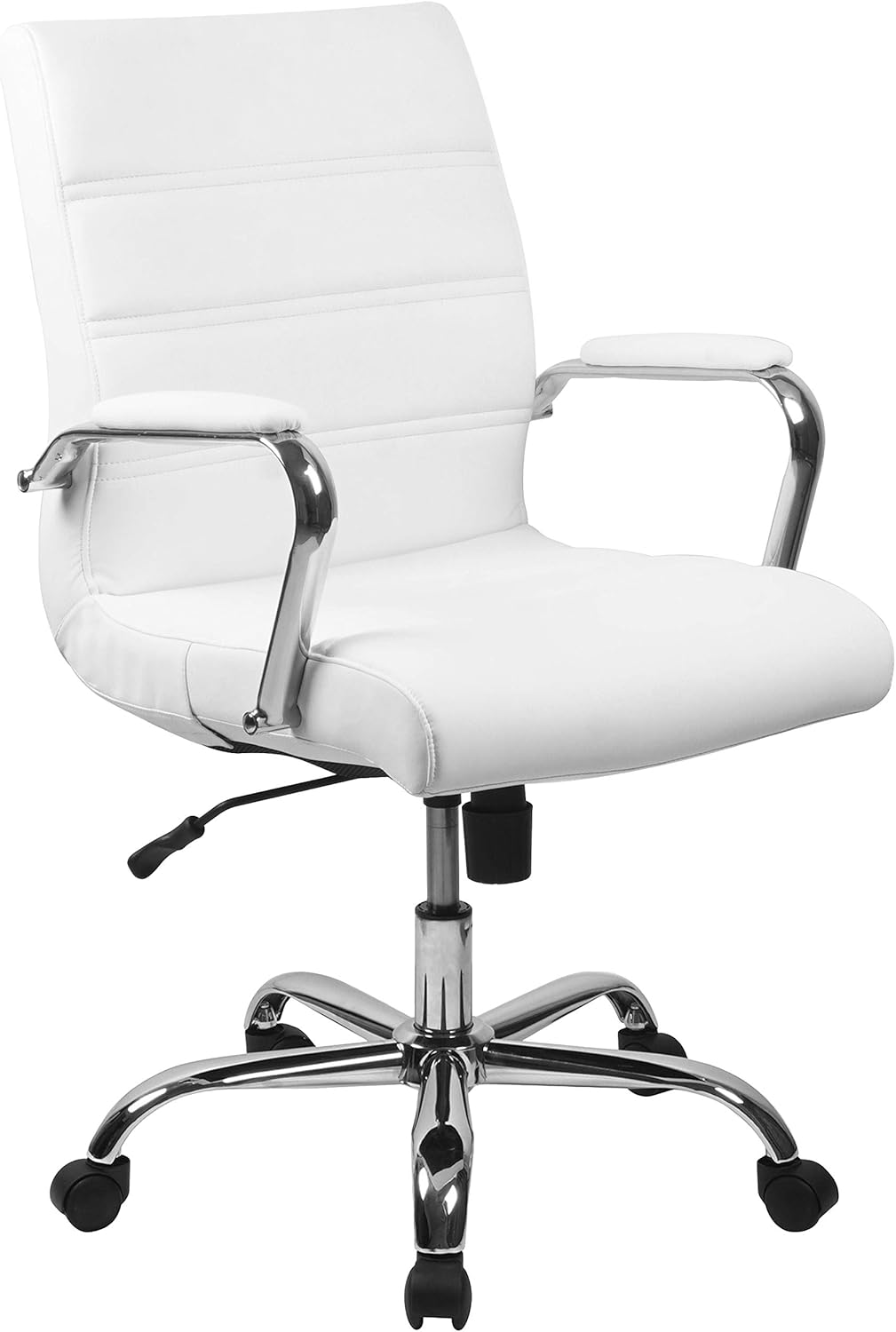 Flash Furniture Whitney Mid-Back Swivel LeatherSoft Desk Chair with Padded Seat and Armrests