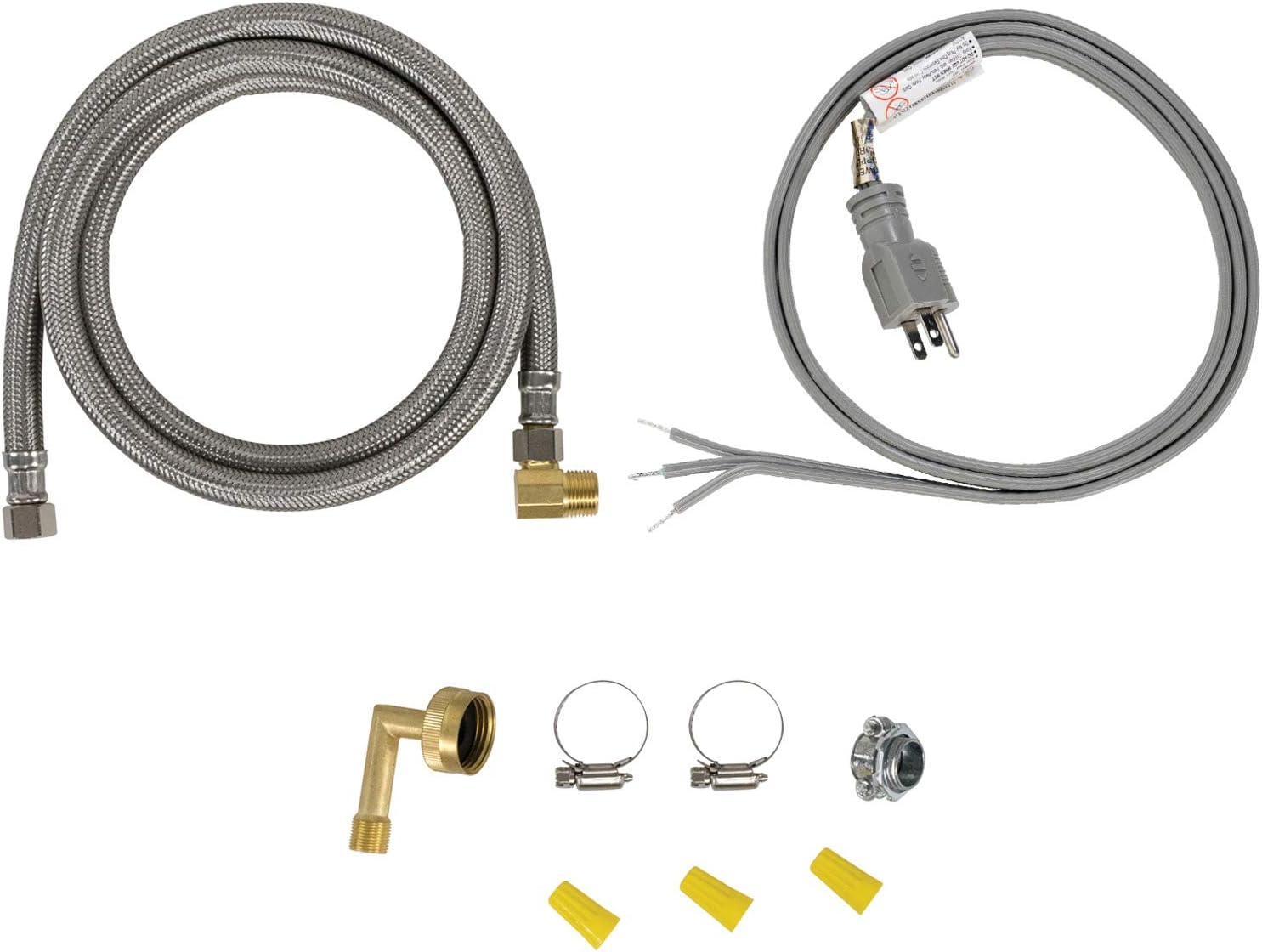 Certified Appliance Accessories Dishwasher Installation Kit with Dishwasher Hose and 3 Wire Power Cord, 6 Feet