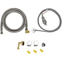 Certified Appliance Accessories Dishwasher Installation Kit with Dishwasher Hose and 3 Wire Power Cord, 6 Feet