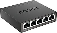 D-Link Gigabit Unmanaged Metal Fan-Free Desktop/Wall-Mount Switch