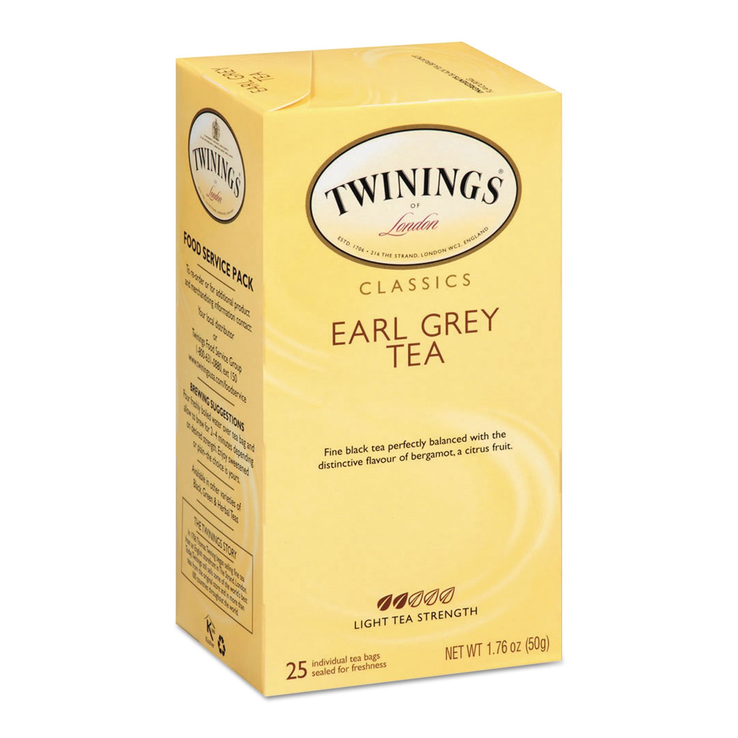 Twinings Earl Grey Tea Bags, 25 Count, 1.76 oz