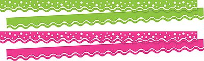 Barker Creek Double-Sided Border, Spring, School and Office Supplies, Bulletin Board Border Trim, Set of 2, Coordinating Designs Printed on Both Sides for Twice The Value, 26/Set (4024)