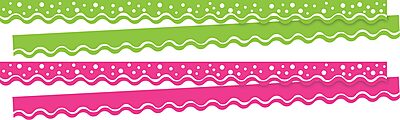 Barker Creek Double-Sided Border, Spring, School and Office Supplies, Bulletin Board Border Trim, Set of 2, Coordinating Designs Printed on Both Sides for Twice The Value, 26/Set (4024)