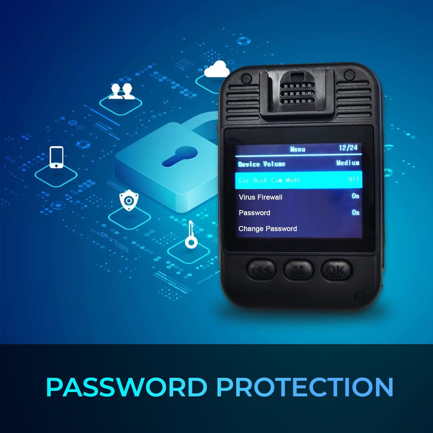 myGEKOgear Aegis 110 Body Cam 1080P Full HD 64GB Built-in Memory, Infrared Night Vision, IP65, 110° Wide-Angle Lens