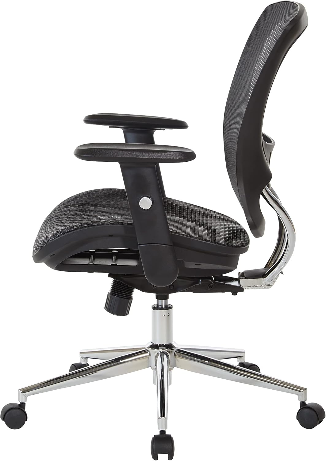 Office Star Mesh Seat and Back Office Task Chair with Lumbar Support and Height Adjustable Arms