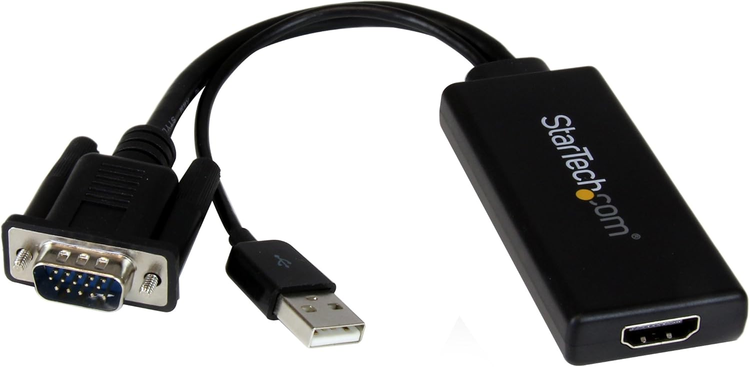 StarTech.com VGA to HDMI Adapter with USB Audio - VGA to HDMI Converter for Your Laptop / PC to HDTV