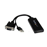 StarTech.com VGA to HDMI Adapter with USB Audio - VGA to HDMI Converter for Your Laptop / PC to HDTV