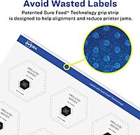 AVERY Glossy Clear Hexagon Labels, Sure Feed Technology, 1-1/2" x 1-47/54"