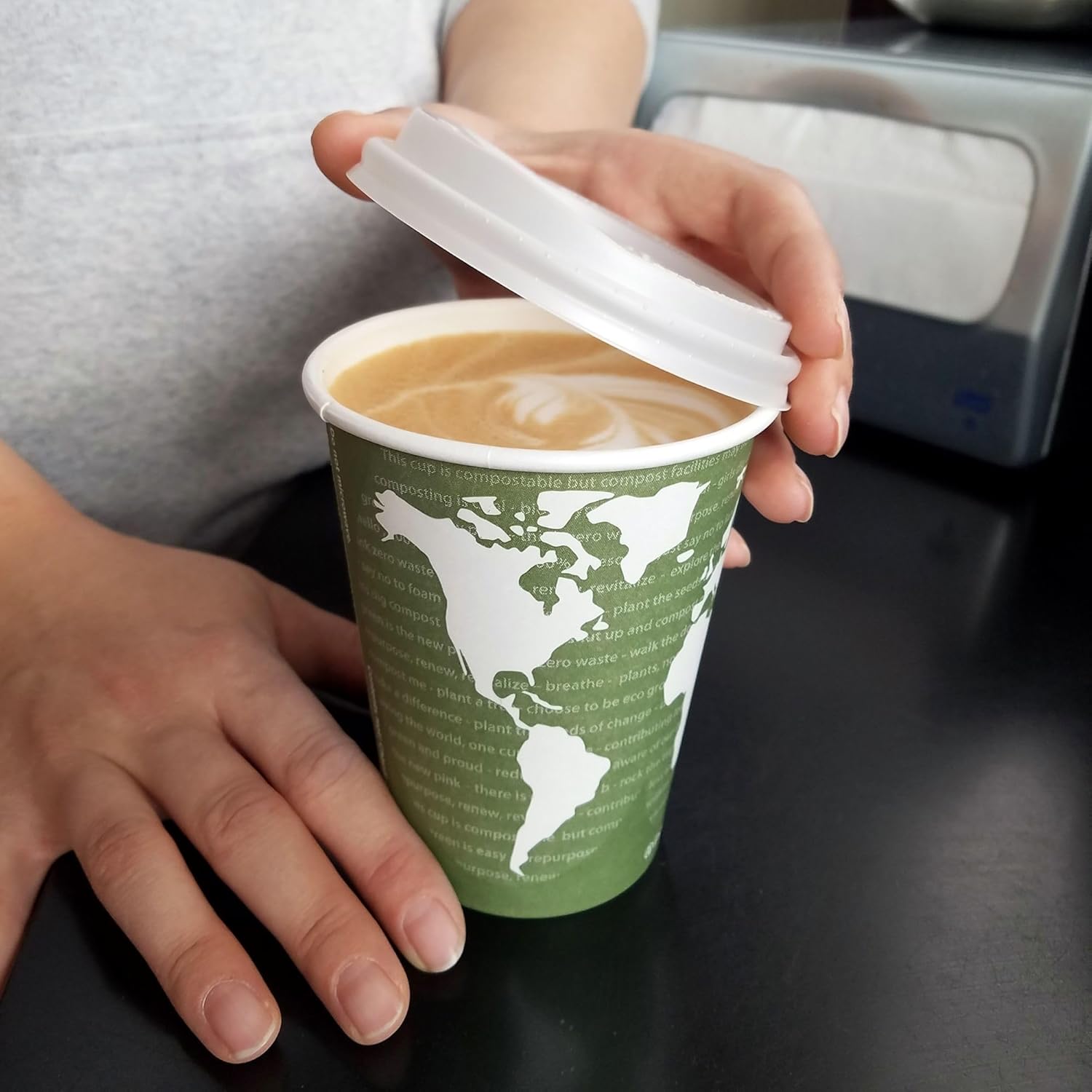 Eco-Products EcoLid Hot Cup Lids, Fits 10-20 oz