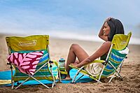 Coleman Utopia Breeze Lightweight Beach Chair with Cup Holder, Comfortable Portable Outdoor Chair with Carry Bag