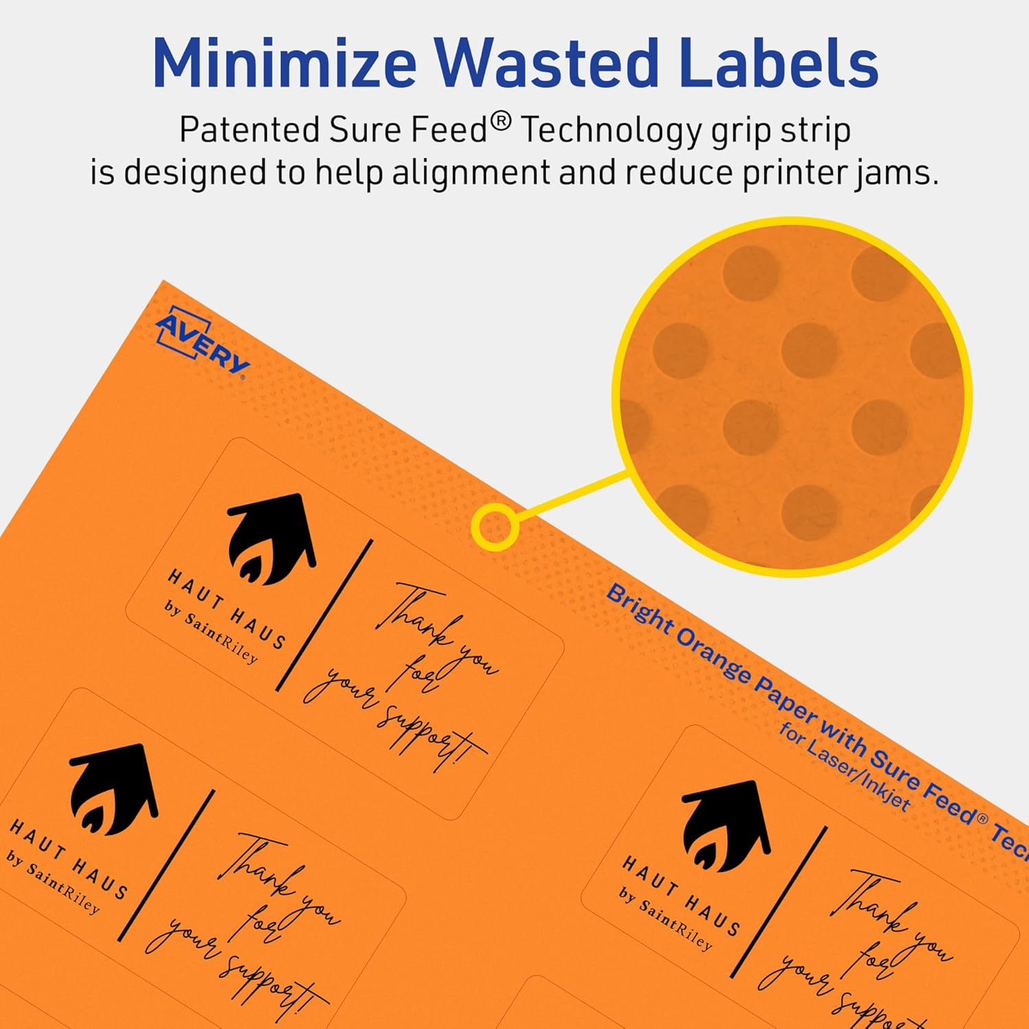 AVERY Printable Rectangle Labels with Sure Feed Technology, Print-to-the-Edge, Laser/Inkjet Compatible