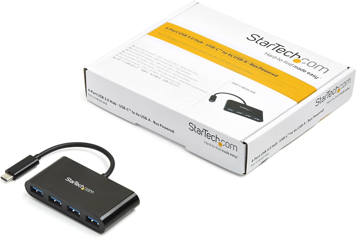 StarTech.com 4-Port USB-C Hub - USB-C to 4x USB-A (USB 3.0, 5Gbps)