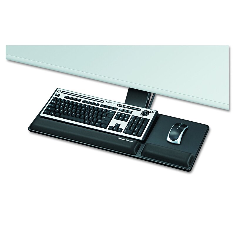 Fellowes Designer Suites Compact Keyboard Tray, 19w x 9-1/2d, Black