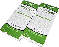 uPunch All Pay Periods Time Cards, 2-Sided, 3.5in x 7.5in, Green