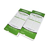 uPunch All Pay Periods Time Cards, 2-Sided, 3.5in x 7.5in, Green