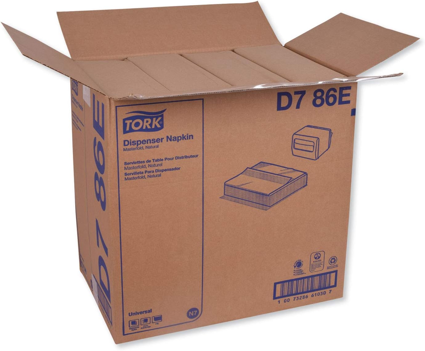 Tork Universal Masterfold 1-Ply Dispenser Napkins, 13in x 12in, Natural, Pack Of 6,000 Napkins