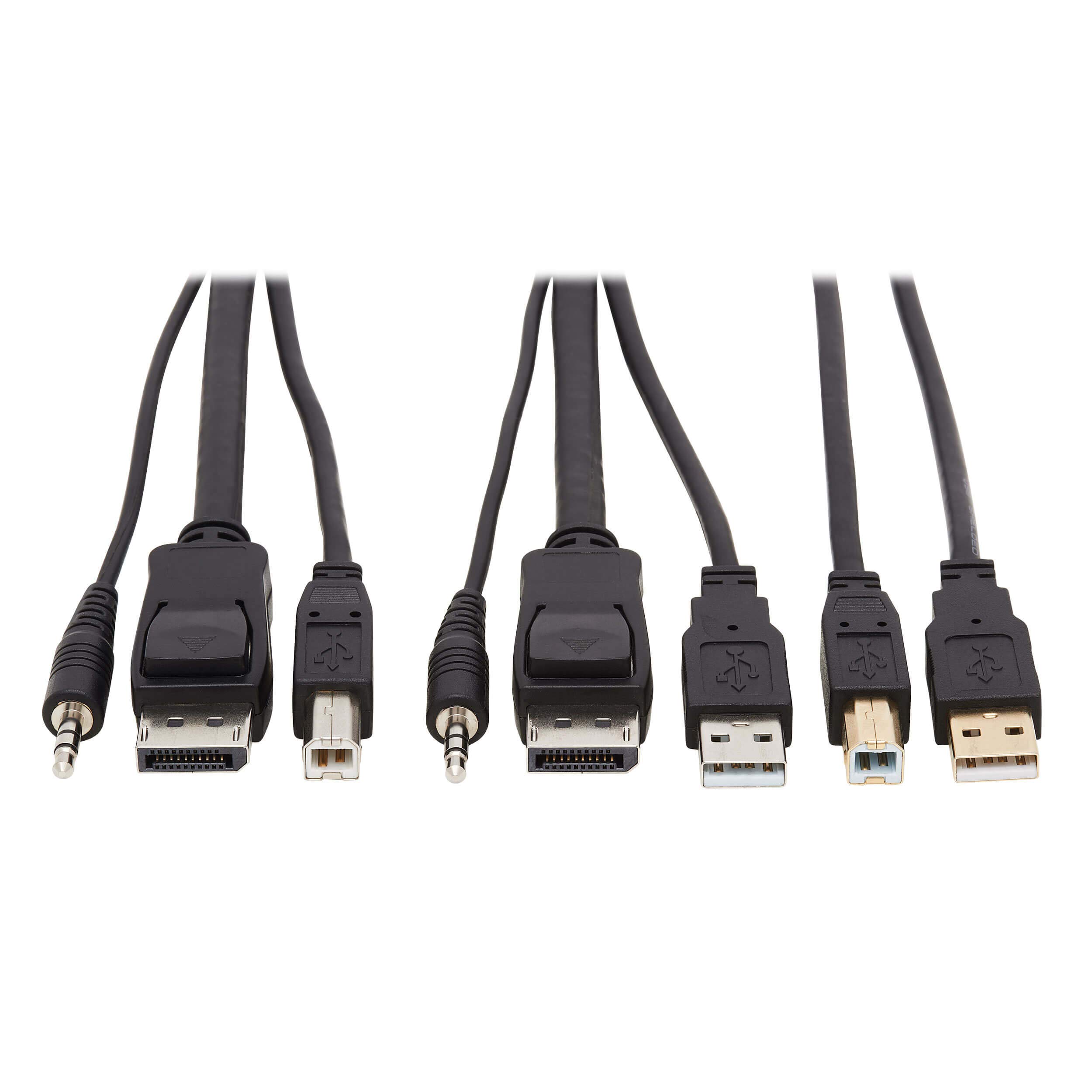 Tripp Lite DisplayPort KVM Cable Kit 4K USB 3.5mm Audio 3xM/3xM USB MM 10ft - 60 MB/s - Supports up to 3840 x 2160