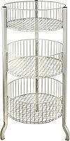 Azar Displays 300703 3 Tiered Round Wire Dump Bins, White