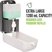 Alpine Automatic Hand Sanitizer Dispenser - Touchless Soap Dispenser with Drip Tray for Restaurant, Hospital, School, Hotel, Kitchen and Bathroom -1200mL Liquid, Gel White White Liquid w/ Drip Tray