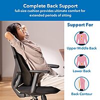 Mount-It! Office Chair Lumbar Support Cushion with Memory Foam