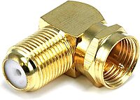 Monoprice 106775 F Type Right Angle Female to Male Adapter, Gold Plated (2 Pack)2