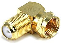 Monoprice 106775 F Type Right Angle Female to Male Adapter, Gold Plated (2 Pack)2