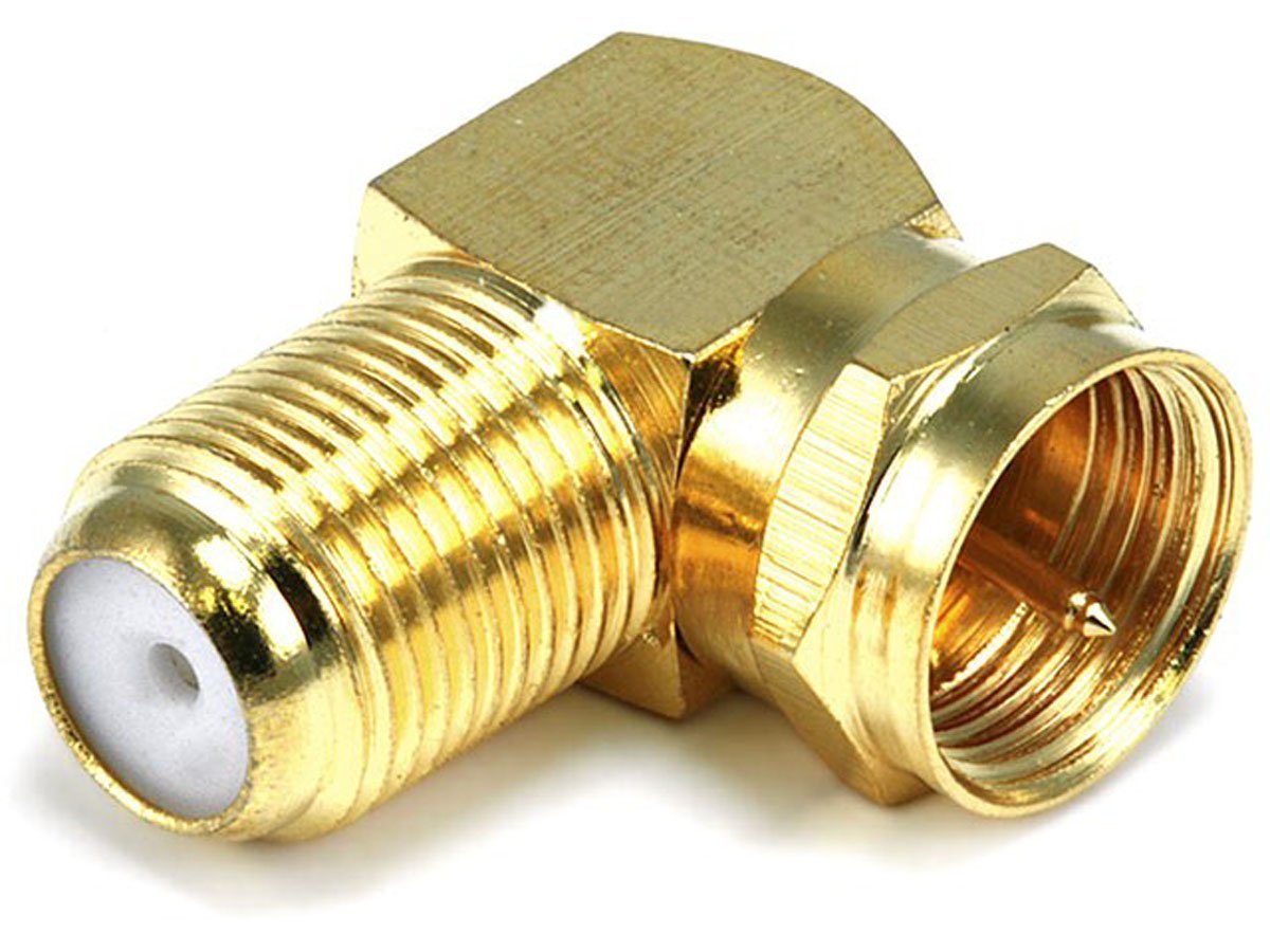 Monoprice 106775 F Type Right Angle Female to Male Adapter, Gold Plated (2 Pack)2