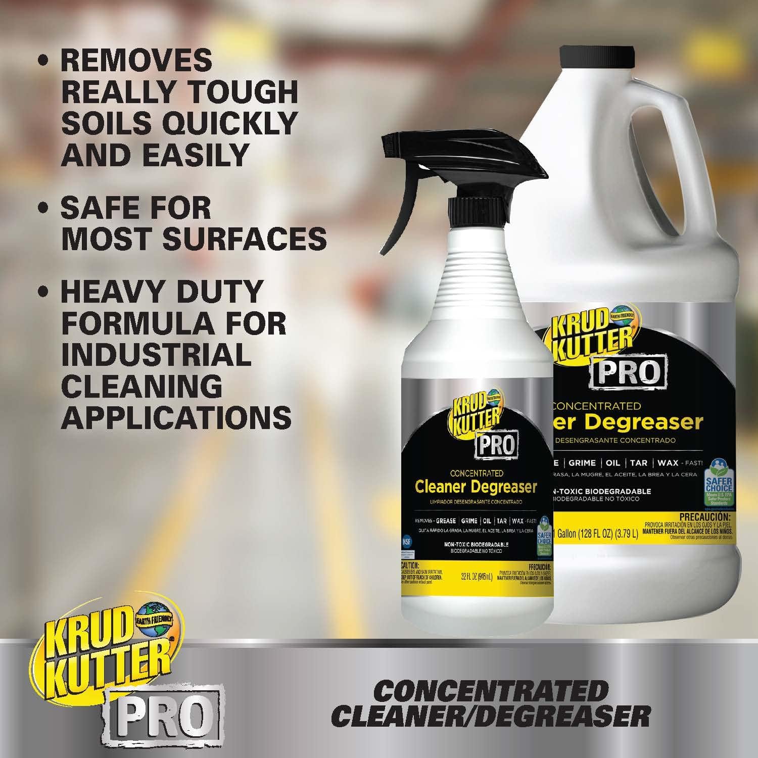Krud Kutter Pro Concentrated Cleaner Degreaser, 32 Oz, Clear, Pack Of 6 Bottles