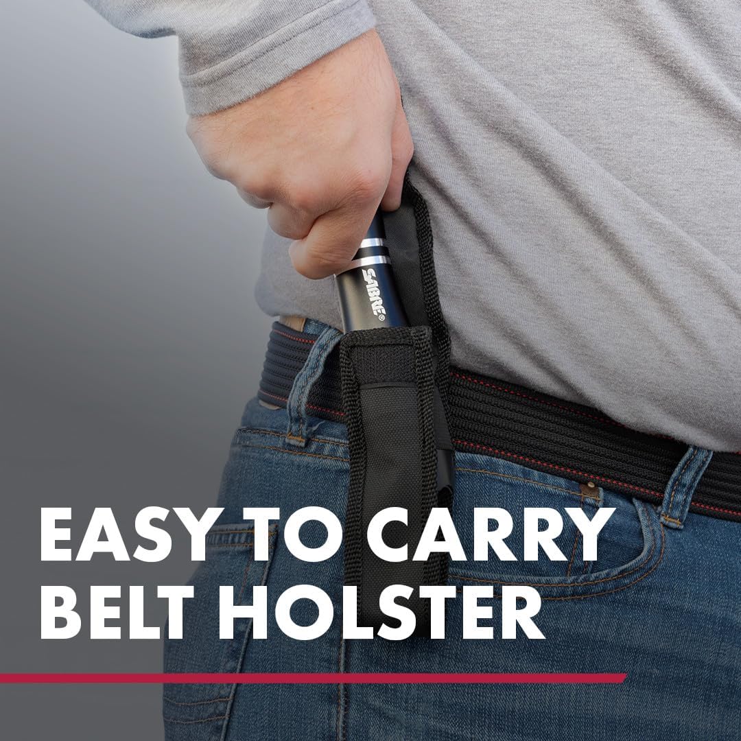 SABRE 2-in-1 Tactical Stun Gun with LED Flashlight, Self Defense Stun Gun with 2.517 µC Charge Produces Intolerable Pain