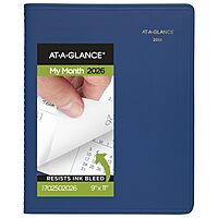 AT-A-GLANCE 15-Month Monthly Planner, Large 9 x 11, Faux Leather