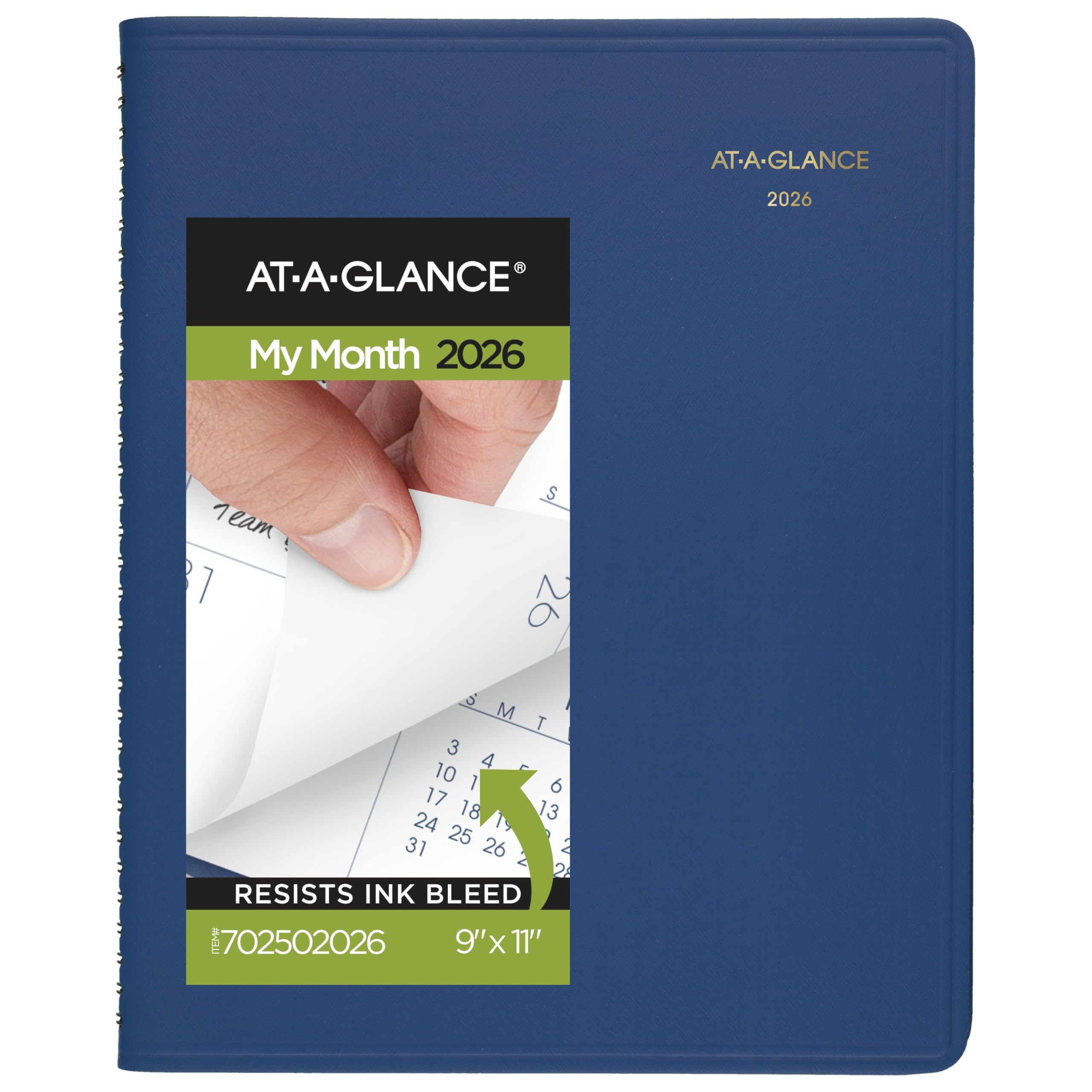 AT-A-GLANCE 15-Month Monthly Planner, Large 9 x 11, Faux Leather