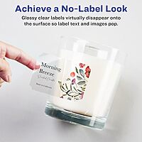 AVERY Glossy Clear Rectangle Scalloped Labels, Sure Feed Technology, 2" x 3"
