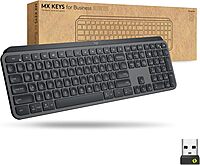 Logitech MX Keys Wireless Illuminated Keyboard for Business, Quiet Perfect-Stroke Keys, Logi Bolt Technology, Bluetooth, Rechargeable, Globally Certified, Windows/Mac/Chrome/Linux - Graphite