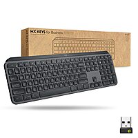 Logitech MX Keys Wireless Illuminated Keyboard for Business, Quiet Perfect-Stroke Keys, Logi Bolt Technology, Bluetooth, Rechargeable, Globally Certified, Windows/Mac/Chrome/Linux - Graphite