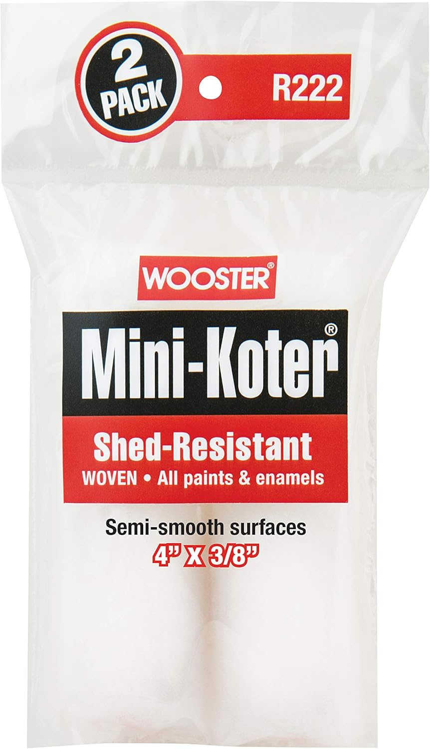 Wooster 48473 4" Mini-Koter Woven 3/8" Nap 2pk - Multi