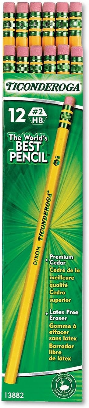 Ticonderoga Woodcase Pencils, #2 (HB), Yellow — 96-Count