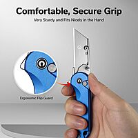 CIVIVI Folding Utility Knife Box Cutter, Elementum Utility Pocket Edc Knife with 3Pcs Extra Razor Blades, Three Ways to Open