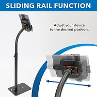 Mount-It! Universal Tablet Kiosk Stand, Anti-Theft Tablet Floor Stand with Lock for Business and Retail Use | Universal Fit for 7.9" to 11" iPad and Samsung Tablets, Height Adjustable, Black