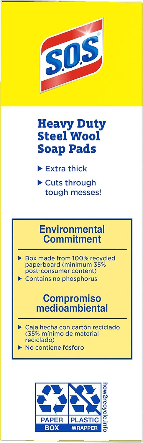 CloroxPro S.O.S Steel Wool Soap Pads, 15 Ct., Pack of 12 (Pack May Vary)