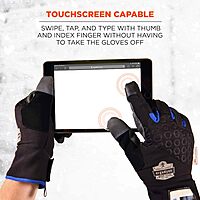 ERGODYNE ProFlex 817 Thermal Insulated Touchscreen Reinforced Palm Work Gloves