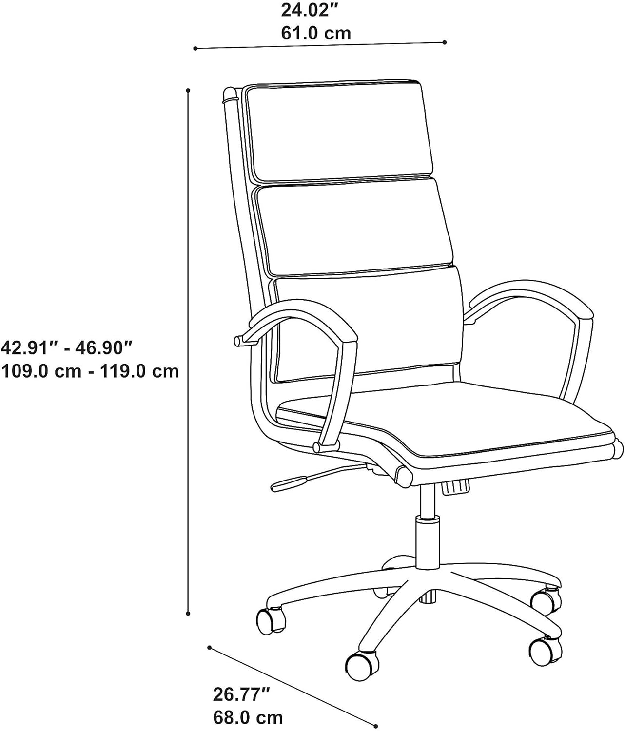 Bush Business Furniture Modelo High Back Leather Executive Office Chair