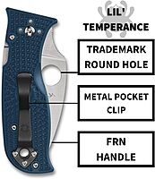 Spyderco Knives Lil Temperance 3 C69PBL3K390 Blue FRN and K390 Steel Pocket Knife