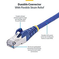 StarTech.com 1ft Blue CAT8 Ethernet Cable, Snagless RJ45, 25G/40G, 2000MHz, 100W PoE++, S/FTP, 26AWG Pure Bare Copper, LSZH