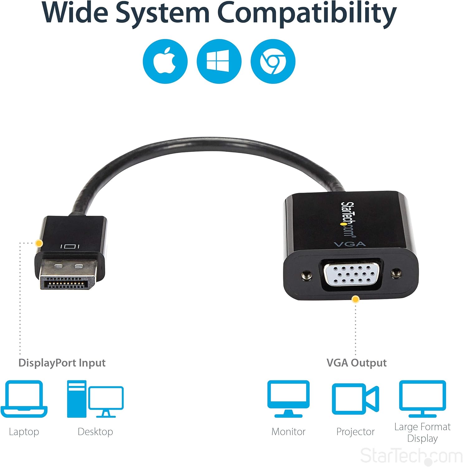 StarTech.com DisplayPort to VGA Active Adapter (DP2VGA3)